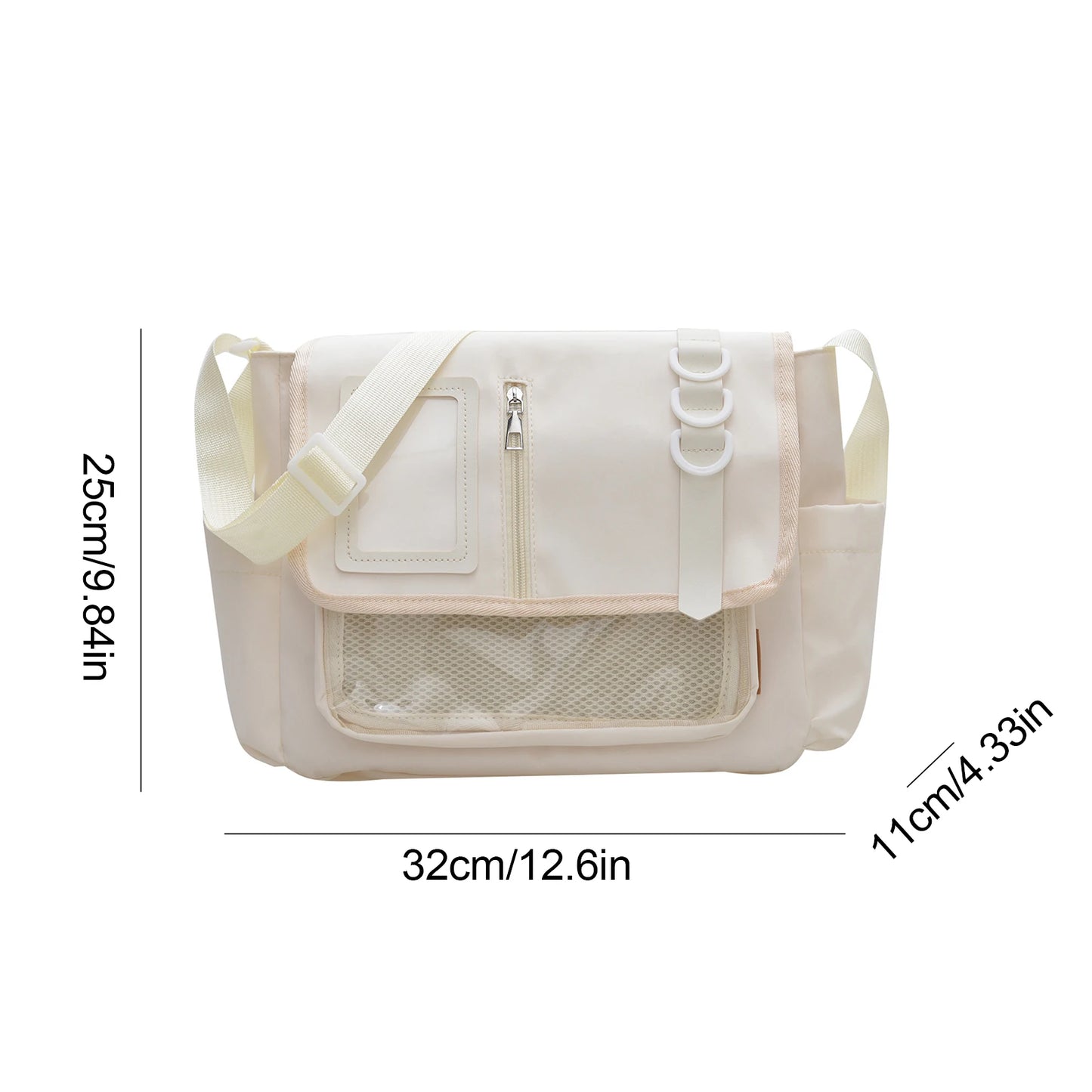Fashion Y2K Japanese Crossbody Bags Lightweight Transparent Itabag Teenage Casual School Bag Girls Solid Color Shoulder Bag