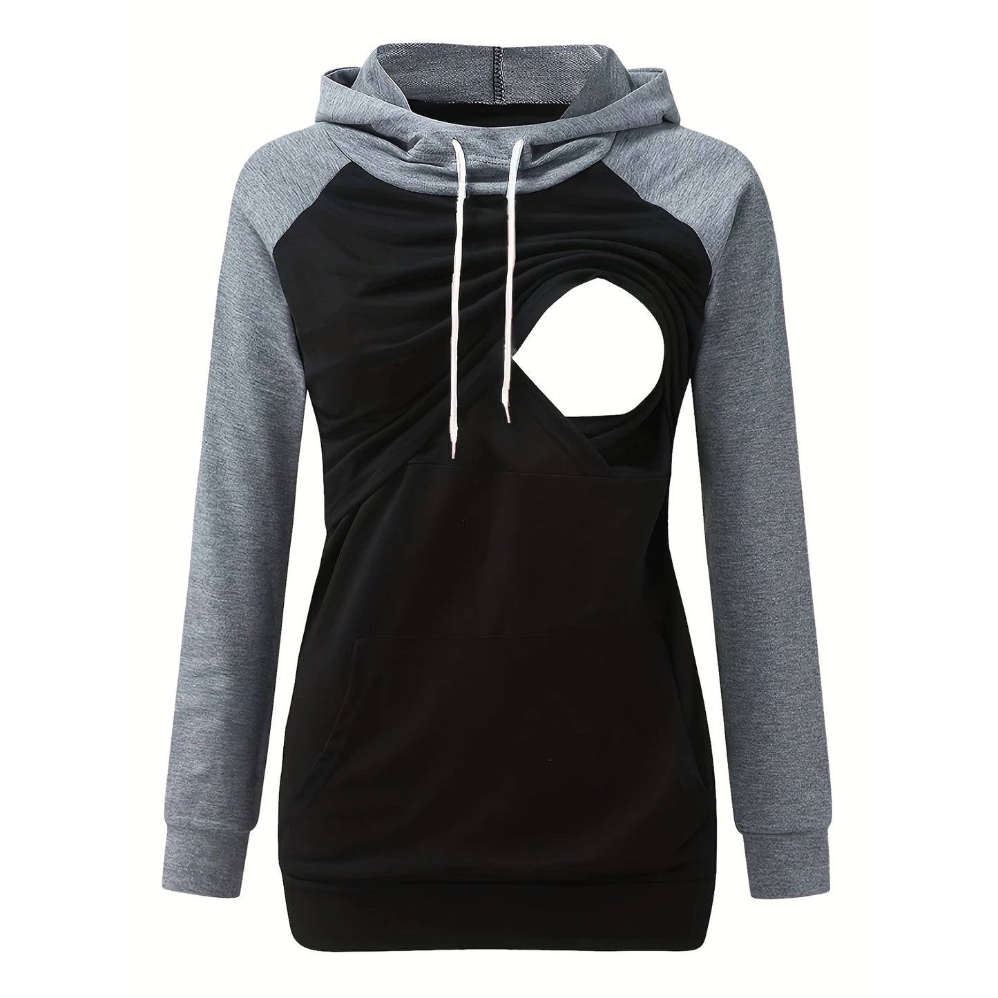 Womens Maternity Nursing Hoodie Sweatshirt Hoodies Long Sleeve Breastfeeding Pregnancy Top Kangaroo Pocket Clothes
