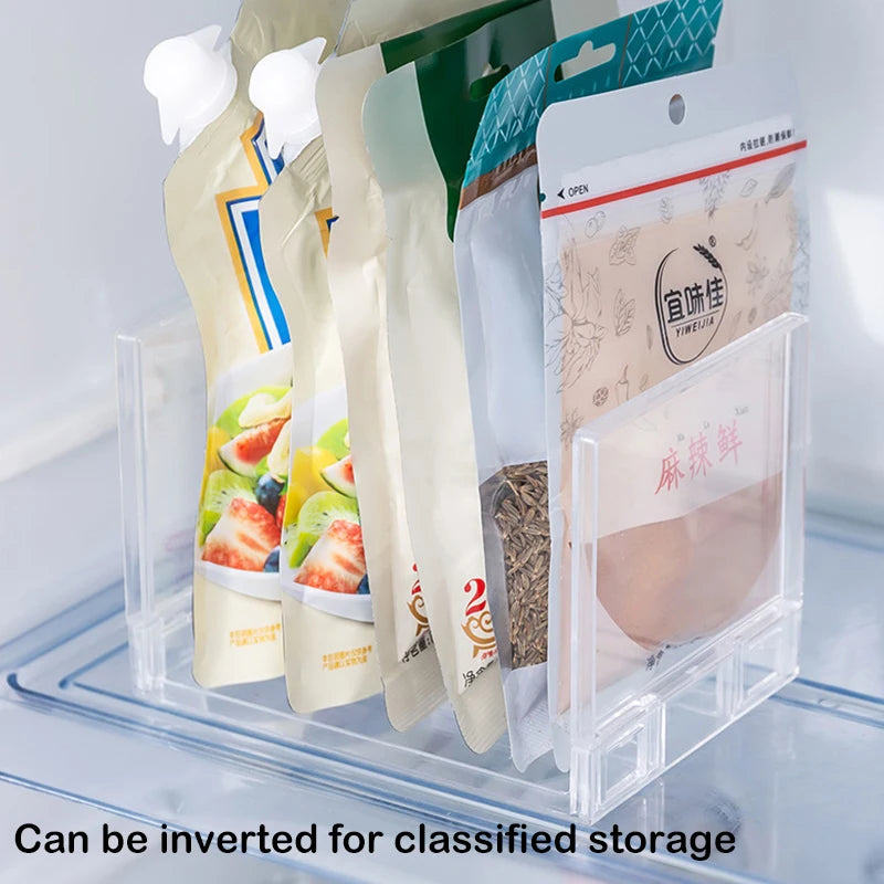 Fridge Storage Rack & Layered Separator Shelves – Transparent Space-Saving Organiser