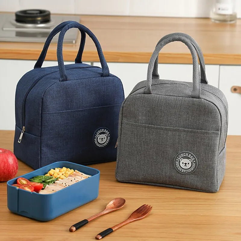 Canvas Insulated Lunch Bag – Thermal Cooler Tote for Women, Kids & Picnics