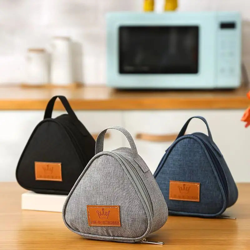 Triangle Portable Breakfast Insulation Bag Aluminum Foil Lunch Bag Mini Rice Vegetable Roll Outdoor Picnic Lunch Box