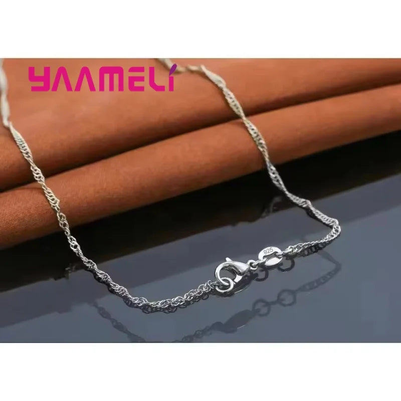 925 Sterling Silver Heart Necklace & Earrings Set – Long Chain Romantic Love Gift