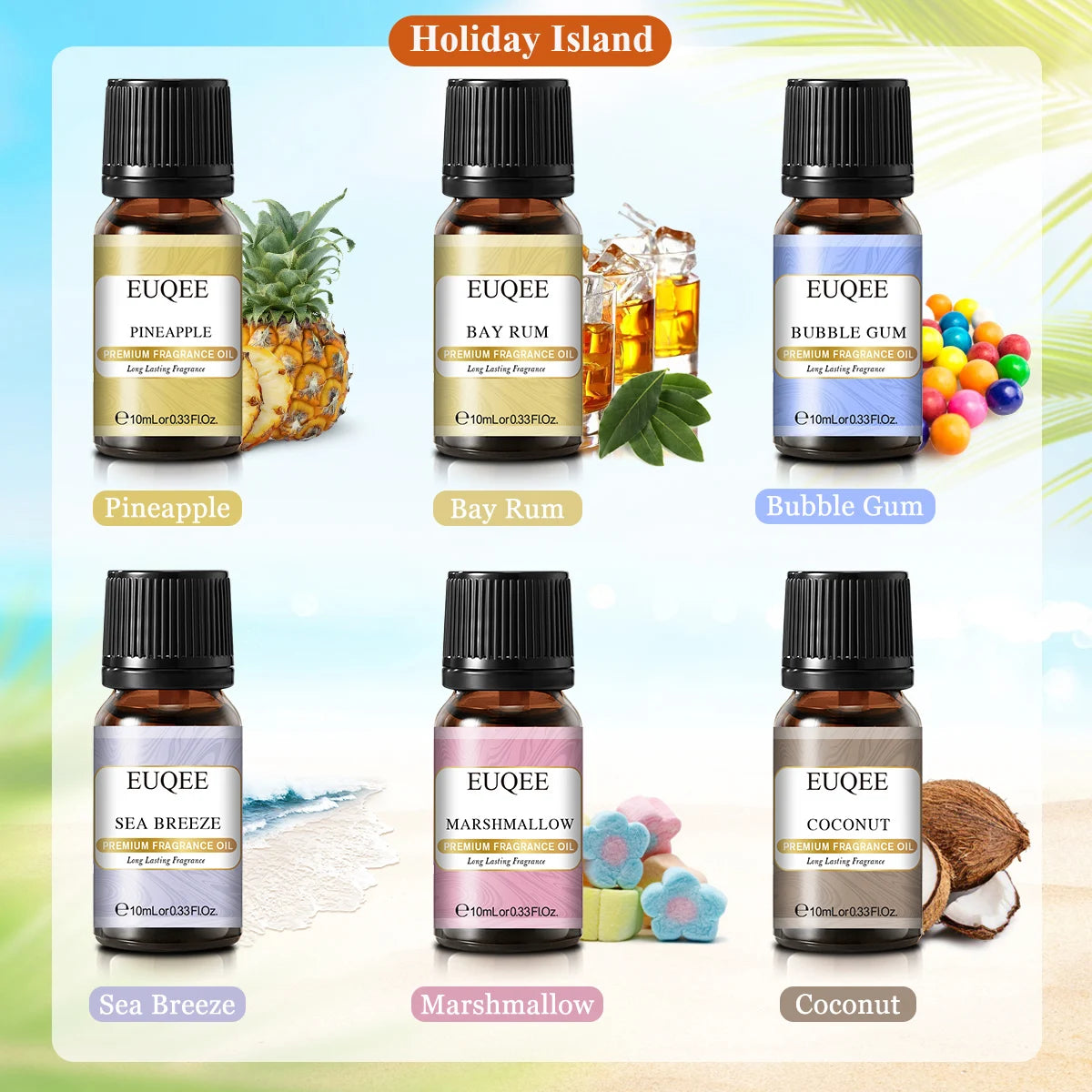6-Piece Fragrance Oil Gift Kit – Coffee, Bakery, Harvest Spice & Forest Aroma Oils
