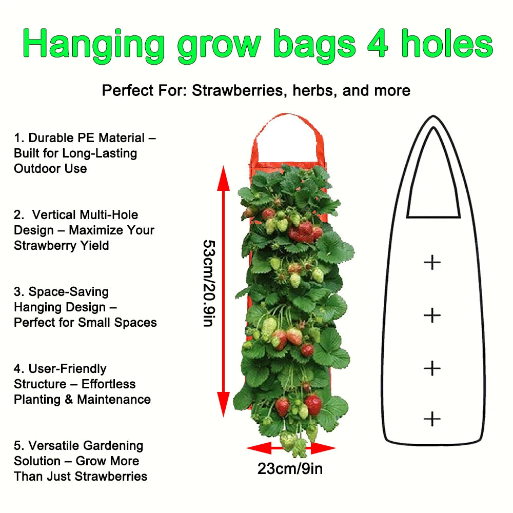 Hanging Grow Bags for Strawberries Tomatoes Hanging Planting Grow Bag Vertical Garden  Strawberry Planter Pot Aeroponic Tower