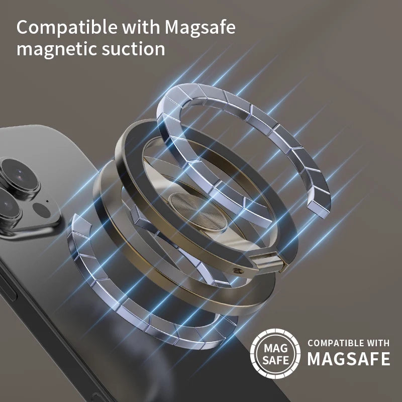 MagSafe Foldable 360° Rotating Phone Holder – Double-Sided Magnetic Grip Stand for iPhone