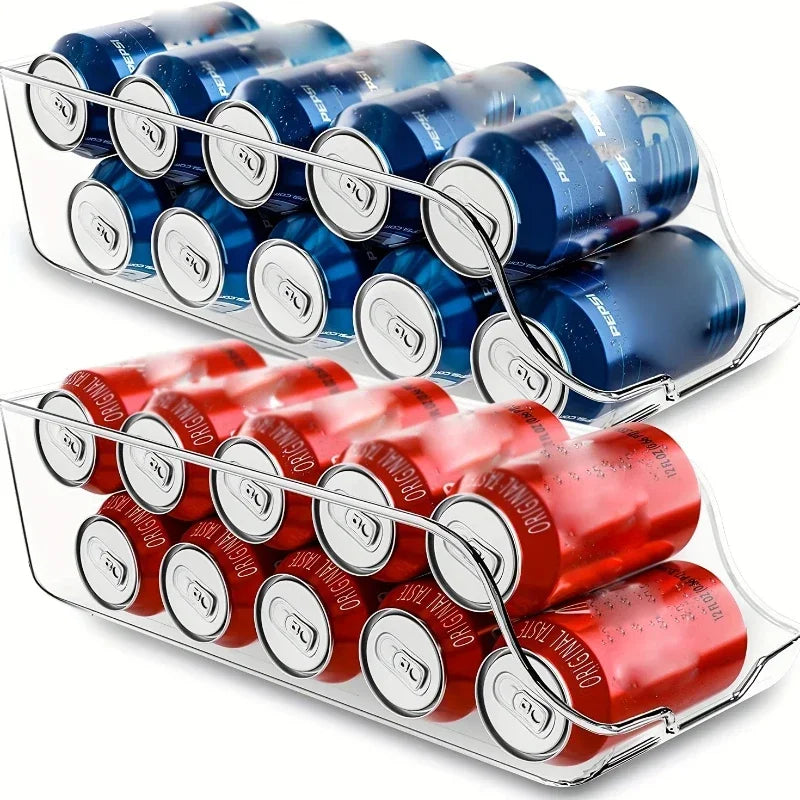 Fridge Can Dispenser & Organiser Bins – Auto-Rolling Soda & Drink Storage