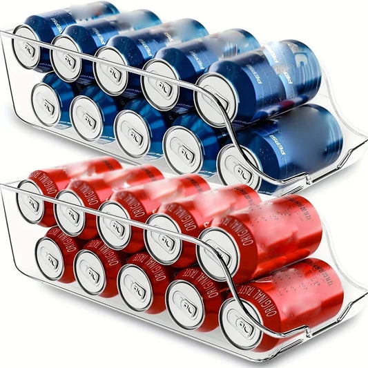 Fridge Can Dispenser & Organiser Bins – Auto-Rolling Soda & Drink Storage