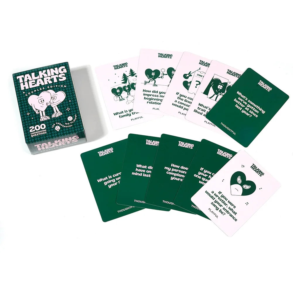 Talking Hearts Couples Card Game – 200 Date Night & Travel Adventure Questions