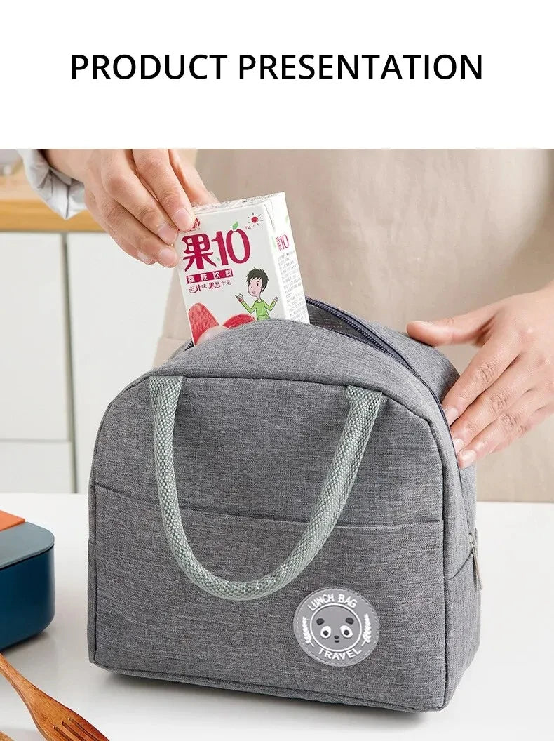 Aluminium Foil Insulated Lunch Bag – Thermal Bento Handbag for Students & Work