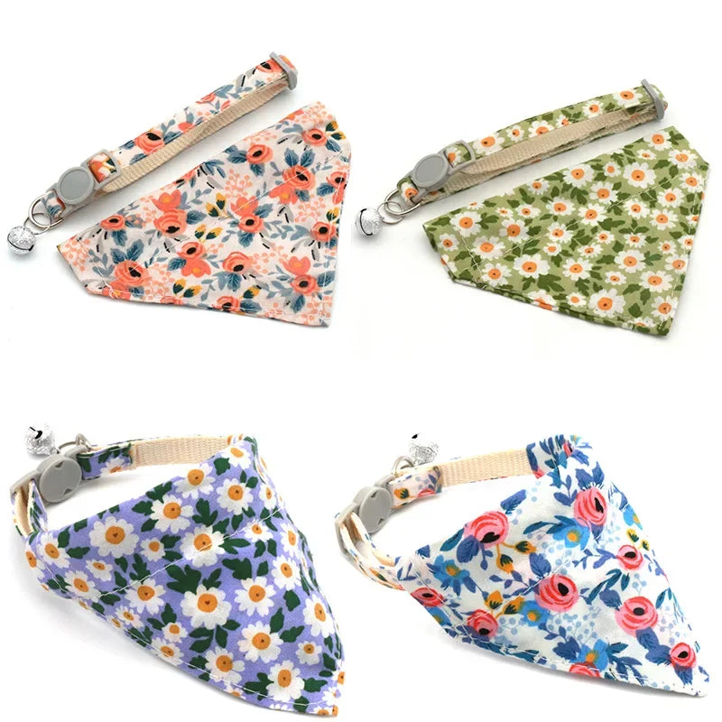 Little Daisy Breakaway Pet Collar & Bandana – Adjustable Kitten & Small Dog Scarf