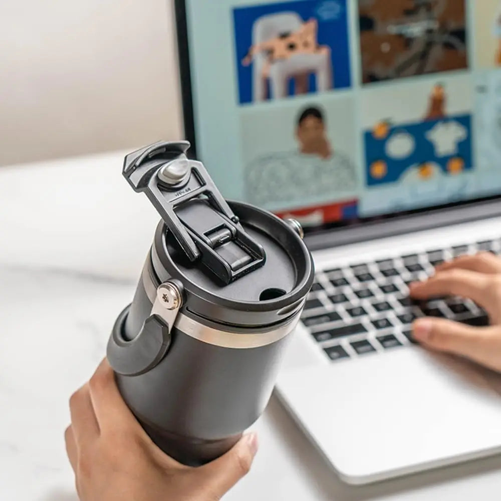 Tyeso 900ML Travel Mug Vacuum Cup Stainless Steel Coffee Cup Cold Hot Double-layer Insulated Cup Tumbler Thermo Water Bottle Car