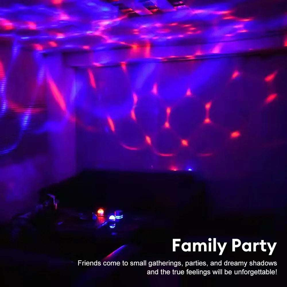 LED Starry Sky Projector – 360° Rotating USB Atmosphere Lamp for Bedroom & Events