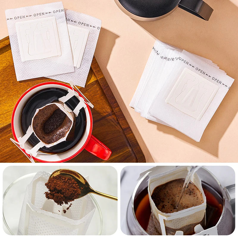 Disposable Drip Coffee Filter Bags – Portable Hanging Ear Pour-Over Pack