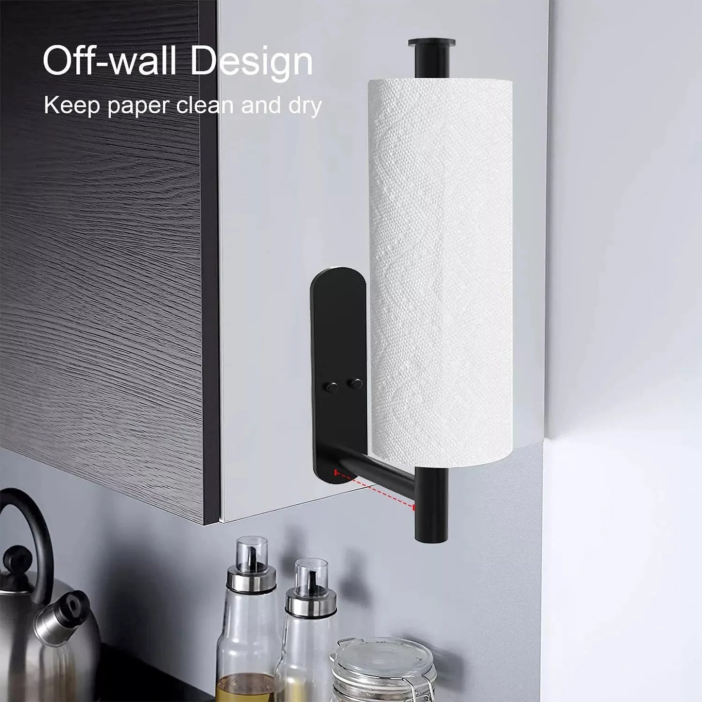 Adhesive Kitchen Paper Towel Holder – Wall-Mount Tissue & Roll Dispenser