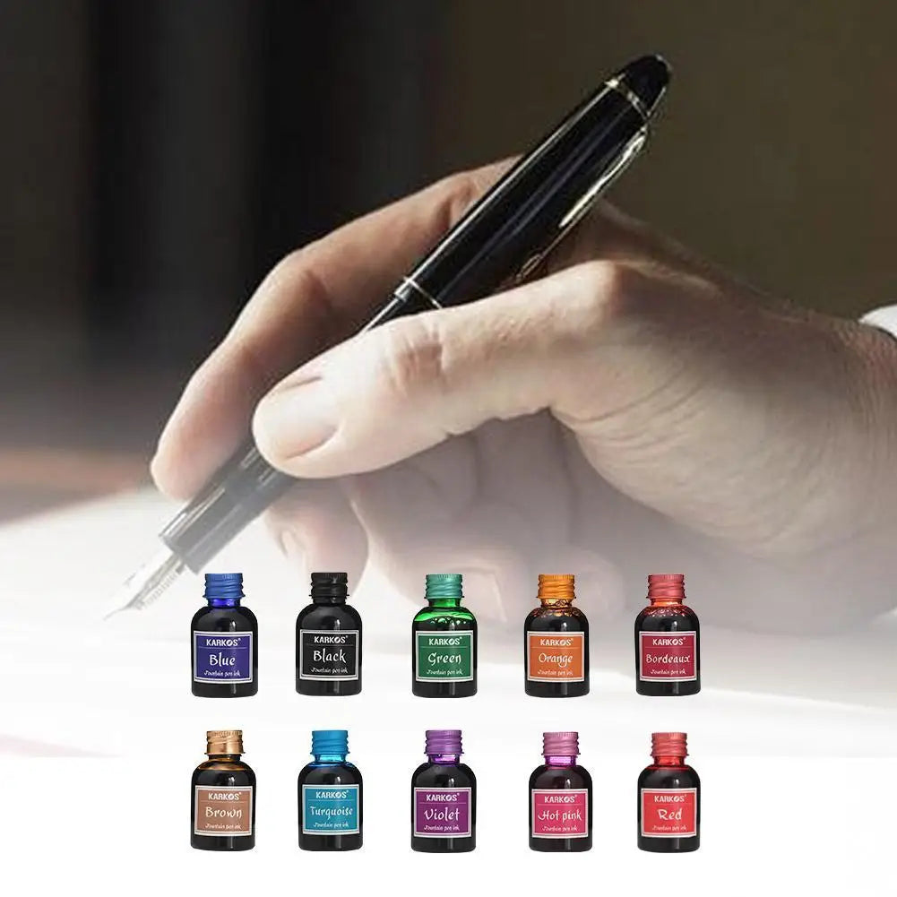 30ml Pure Colorful Fountain Pen Ink Universal Refill No Clogging Smooth Writing Ink Stationery for School Office Daily Writing ﻿