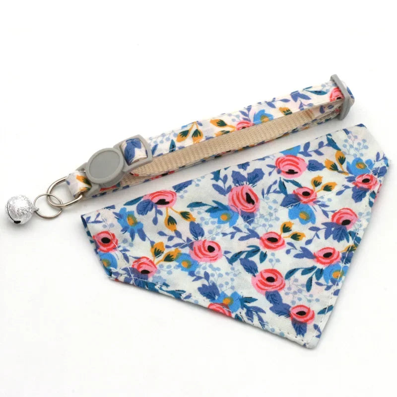 Little Daisy Breakaway Pet Collar & Bandana – Adjustable Kitten & Small Dog Scarf