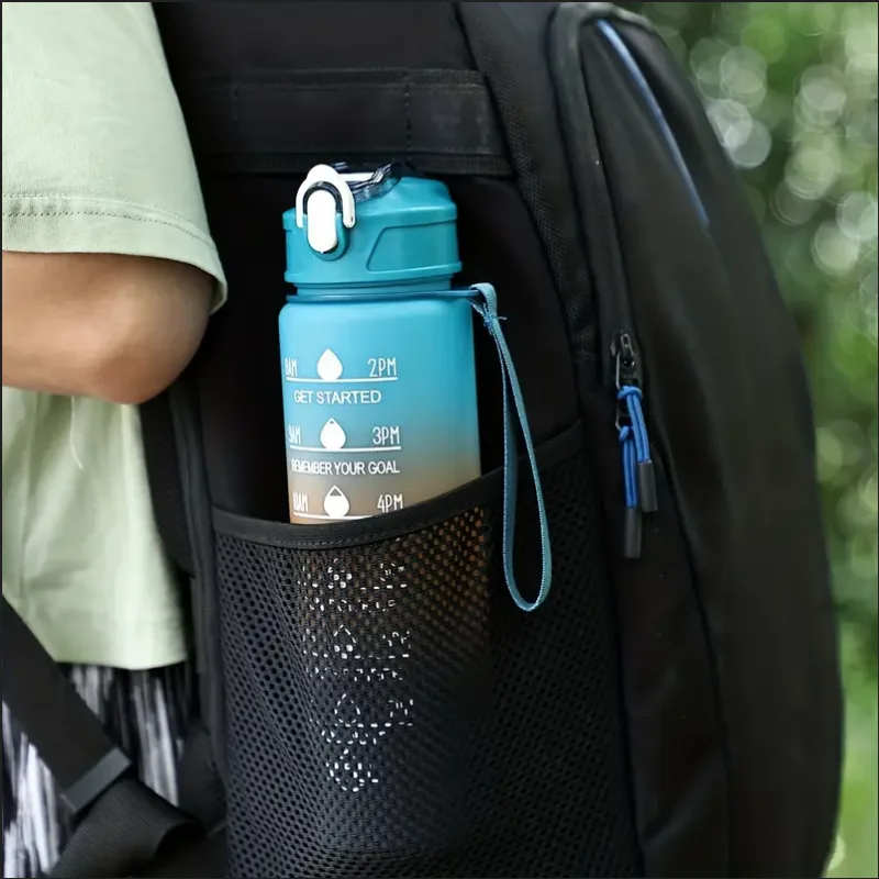 Sports Water Bottle with Time-Tracking Straw – Flip Lid, Leak-Proof, 750ml