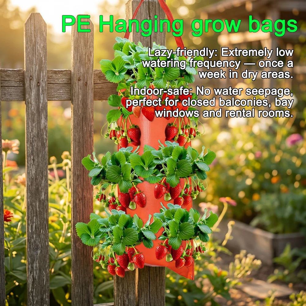 Hanging Grow Bags for Strawberries Tomatoes Hanging Planting Grow Bag Vertical Garden  Strawberry Planter Pot Aeroponic Tower