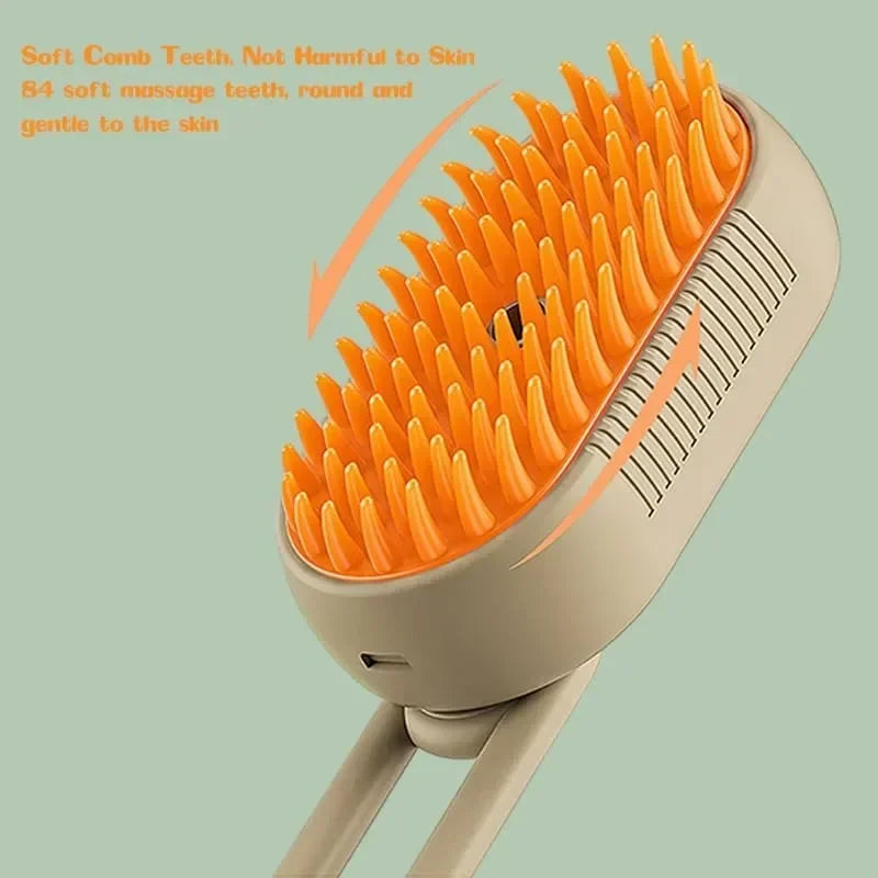 Electric Steamy Brush for Cat and Dog, Steam Brush, Electric Sprayer for Massage, Pet Grooming Tool, Shedding Combs, 3 in 1