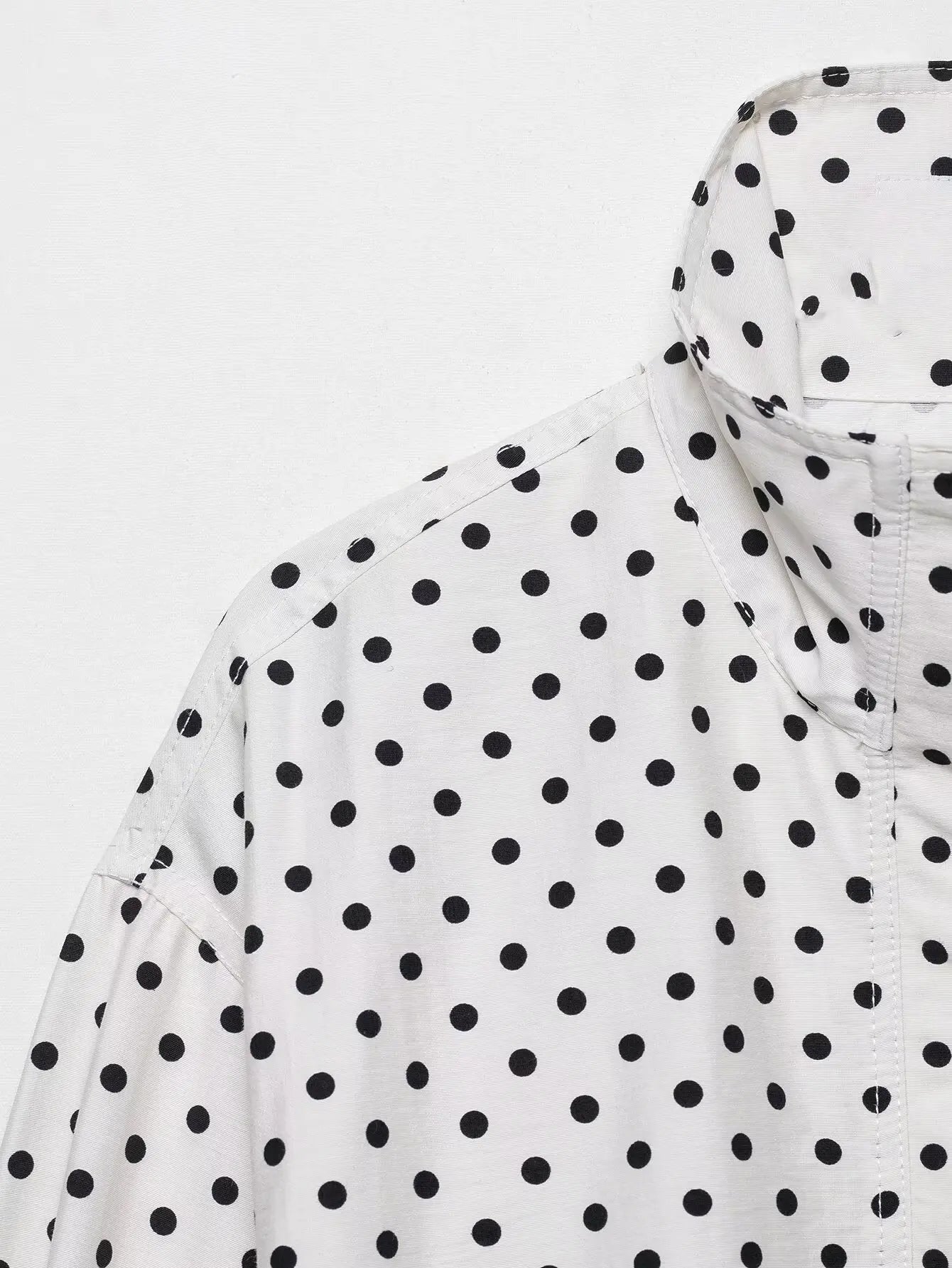 HH Woman Autumn Long Sleeves Turtleneck Zipper With Pockets Drawstring Casual Coats Women Fashion Polka Dot Printed Jacket
