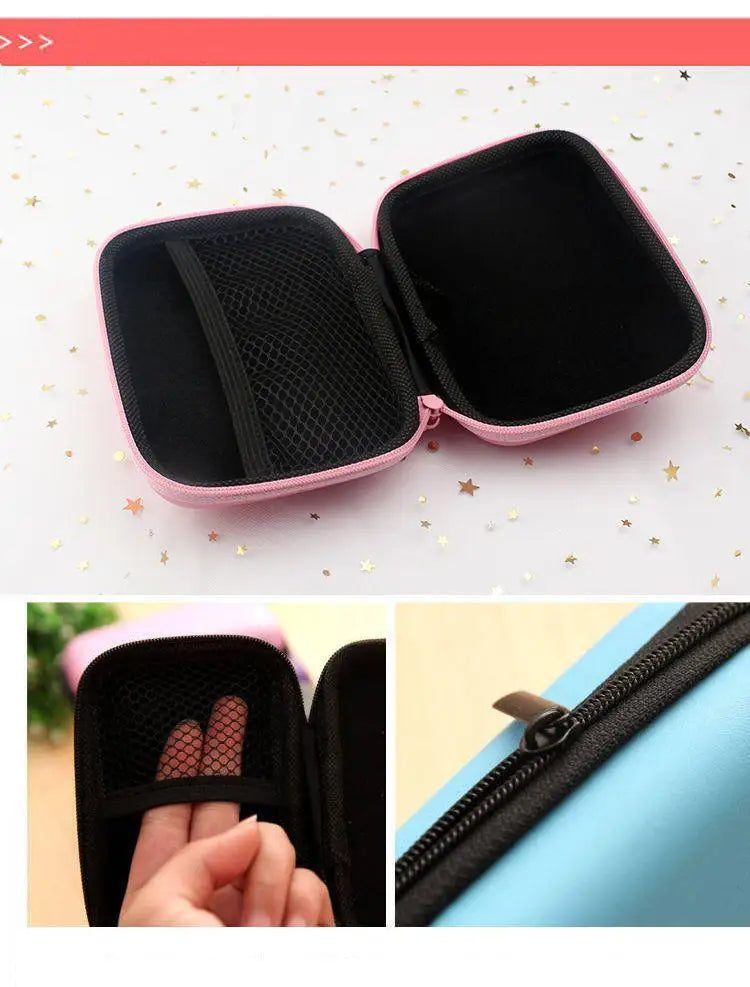 Hello Kitty Data Cable Charger Storage Box Earphone Cable Storage Bag Cartoon Cute Portable Mini Bag Camera Organizer Box
