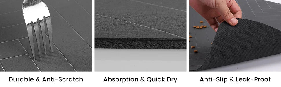 Absorbent Pet Feeding Mat – Waterproof Non-Slip Placemat for Dog & Cat Bowls