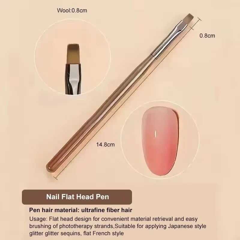 9 UV Gel Pen Nail Brush DIY Nail Brush Acrylic Painting Brush, Eyeliner for Nail Design Nail Tip Display Painting Tools.