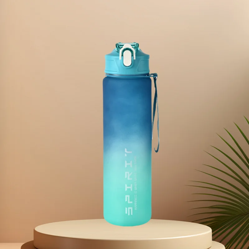 Sports Water Bottle with Time-Tracking Straw – Flip Lid, Leak-Proof, 750ml