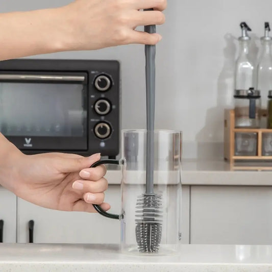 Long Handle Silicone Bottle Brush – Thermos & Glass Cup Cleaner