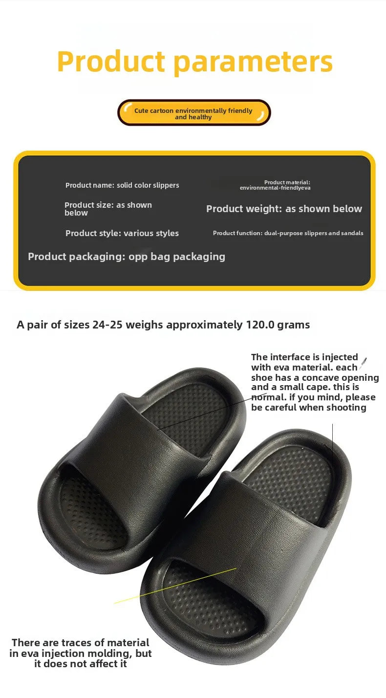 2026 Children's Slippers for Summer Boys and Girls Indoor Bathroom Soft-Soled Thickened Anti-Slip Baby Slippers and Cool Sandals