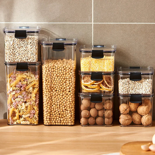 Sealed Kitchen Storage Jars Set – Moisture-Proof Grain & Seasoning Containers