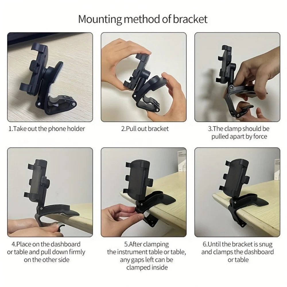 Car Phone Holder Stand Universal Car Dashboard Clip Mount GPS Cell Mobile Phone Support in Car Bracket For iPhone Samsung Xiaomi