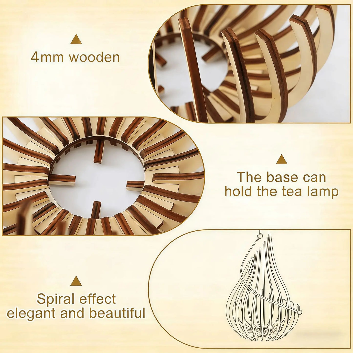 Streamline Wooden DIY Candle Holder – Handmade Warm Atmosphere Décor