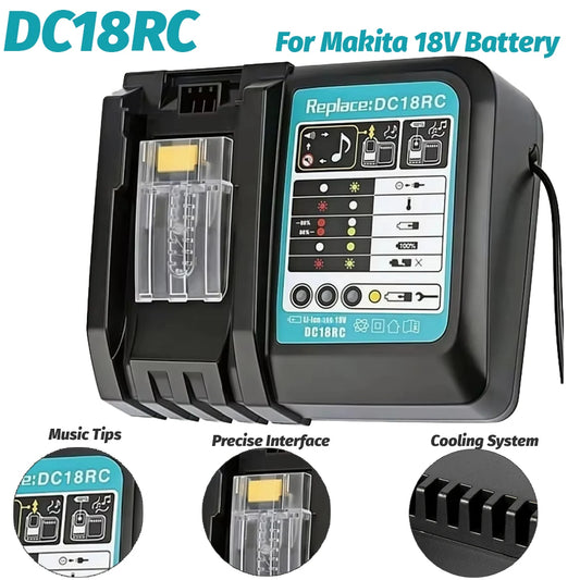 DC18RC Li-Ion Battery Charger – Compatible with Makita 14.4V & 18V
