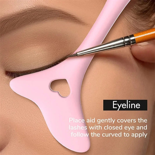 Silicone Eyeliner & Lipstick Stencil Aid – Reusable Wing Tip Makeup Tool