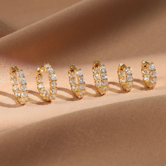 6-Piece Zircon Huggie Ear Cuff Set – Cartilage Earrings for Women