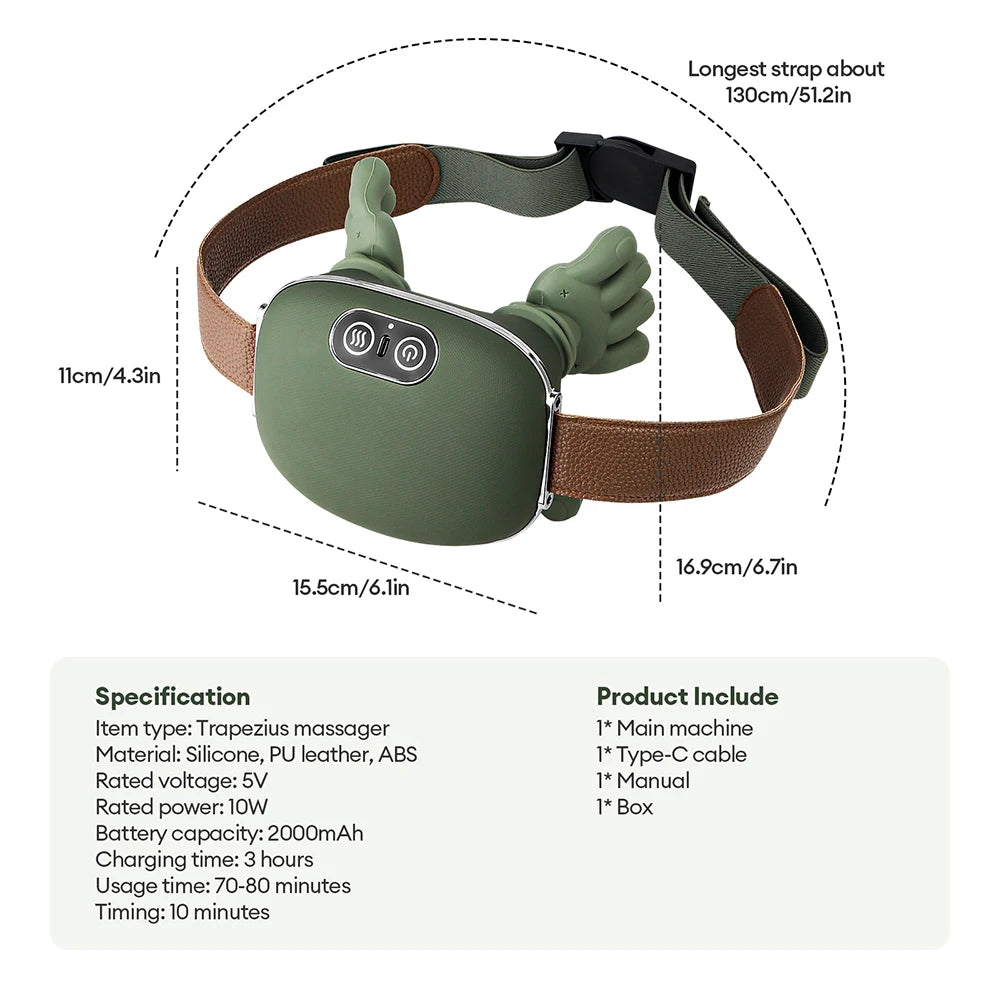 Wireless Bionic Finger Neck & Shoulder Kneading Massager – Shawl Wrap Design