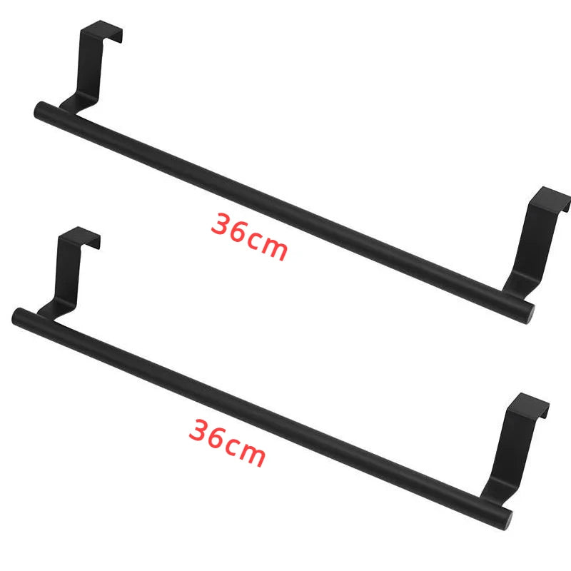 No-Punch Over-Cabinet Towel Rack – Steel Wire Bathroom Door Hanger