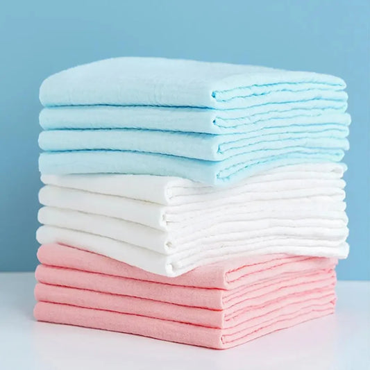 5–10 Pack Cotton Baby Gauze Nappies – Washable Reusable Double-Layer Soft Diaper Cloths