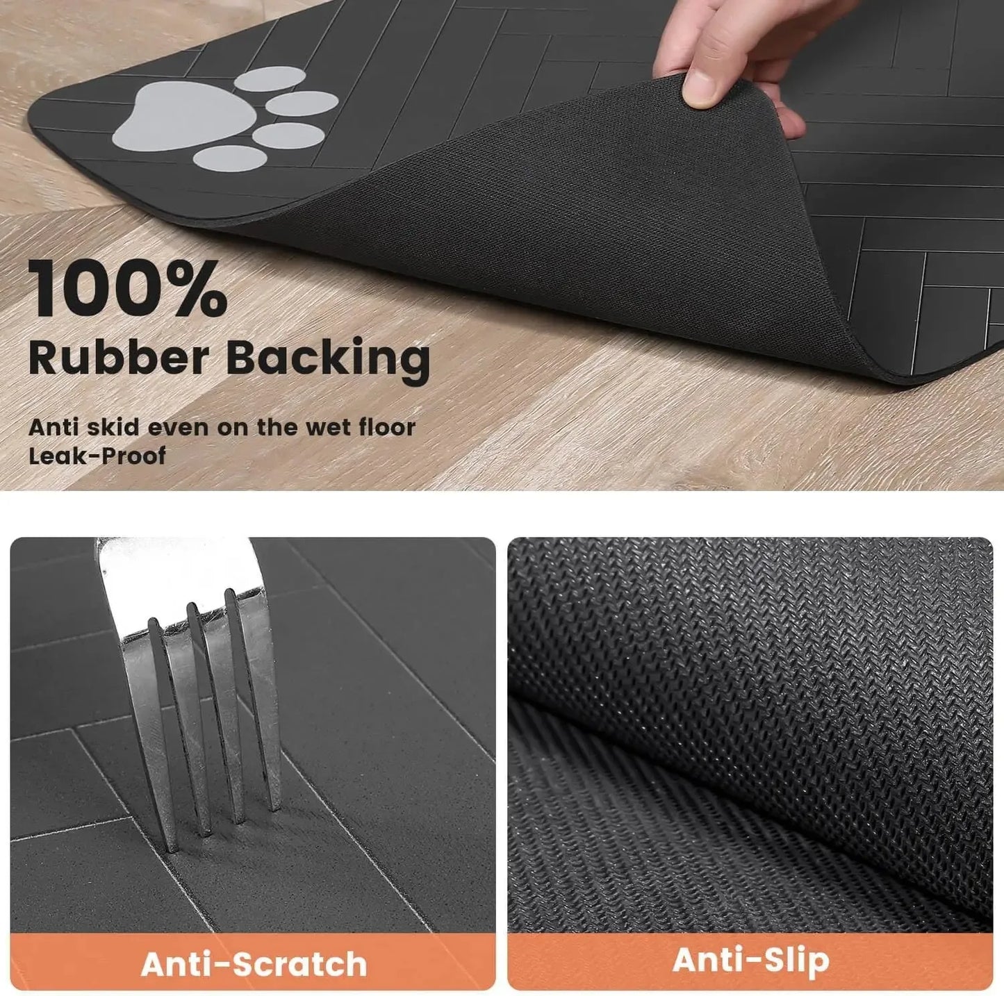 Absorbent Pet Feeding Mat – Waterproof Non-Slip Placemat for Dog & Cat Bowls