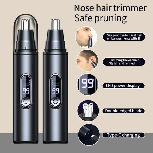 Mini Pocket Nose & Ear Hair Trimmer – Painless Waterproof Eyebrow Clipper