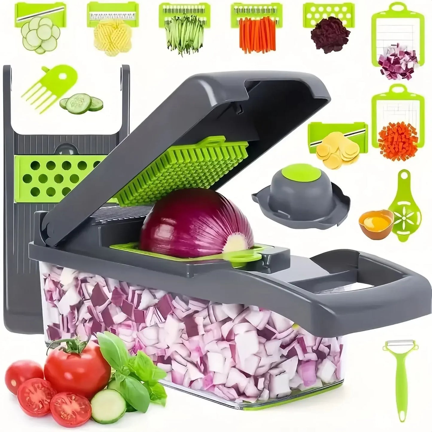 14-in-1 Multi Vegetable Chopper — Slice, Dice & Prep in Seconds