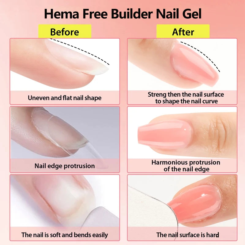 CHUNSHU Hema FREE Construction UV Gel 18ml Builder Nail Gel In A Bottle Semi Permanent Thick Rubber Base Gel Extension Nails Art