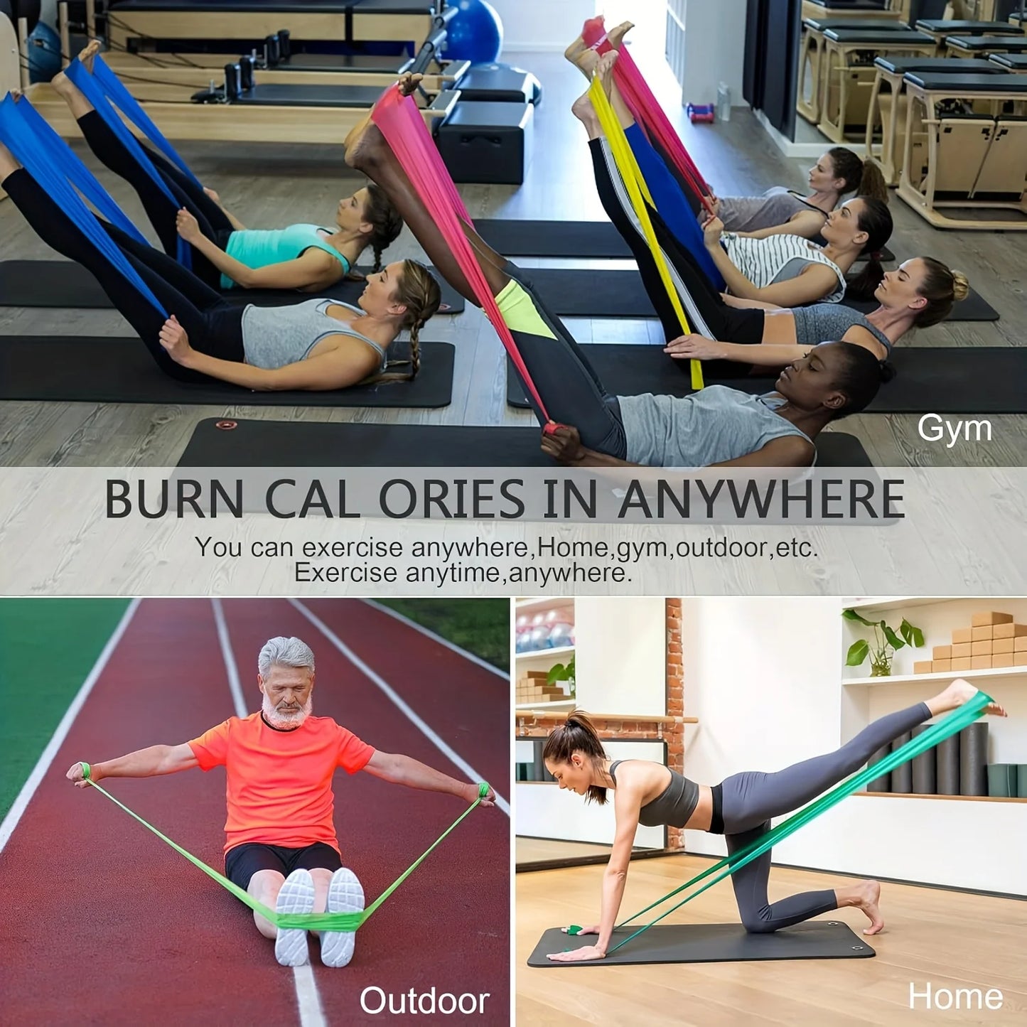 Resistance Bands for Working Out – Elastic Exercise Bands for Home & Gym Training