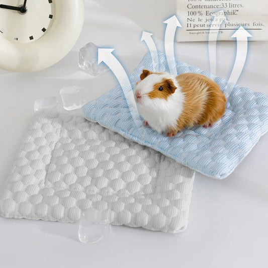 Small Pet Summer Cooling Mat – Breathable Self-Cooling Blanket for Hamsters & Small Animals