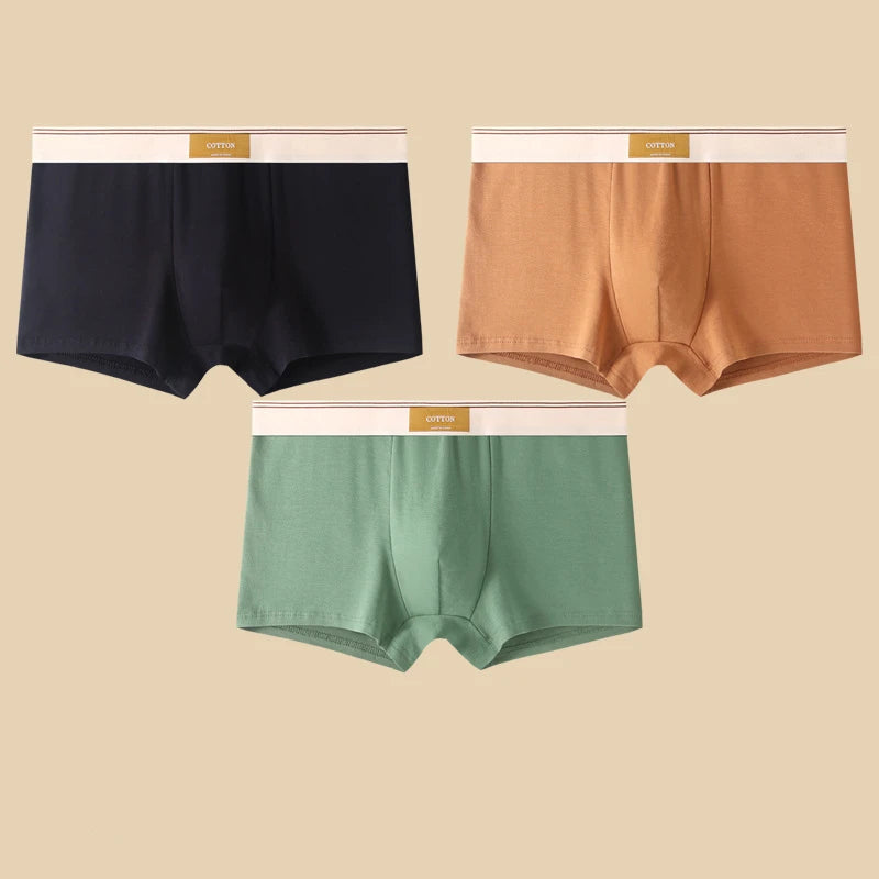 3-Pack Men's Breathable Cotton Boxer Shorts – Comfortable Everyday Underwear