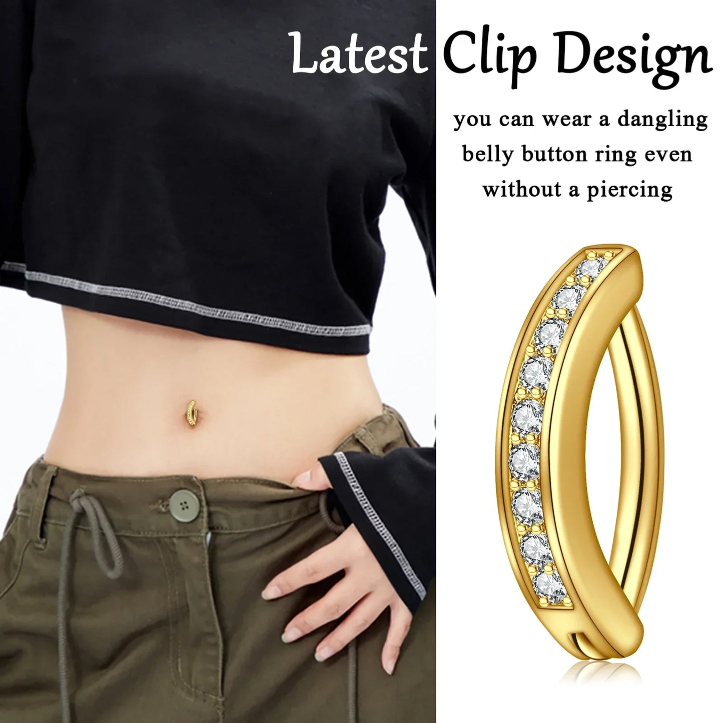 316l Surgical Steel  Navel Piercing Simple Belly Button Ring For Women Girl Reverse Curved Glossy Snap Belly Piercing