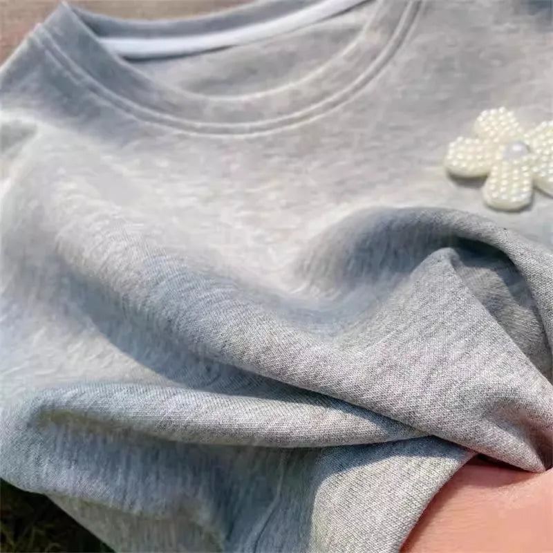 Korean-Style Children's Clothing Girls' Summer Set, Cool Short-Sleeve Shorts, Baby Casual Sports Versatile Trendy Children's Two-Piece Set