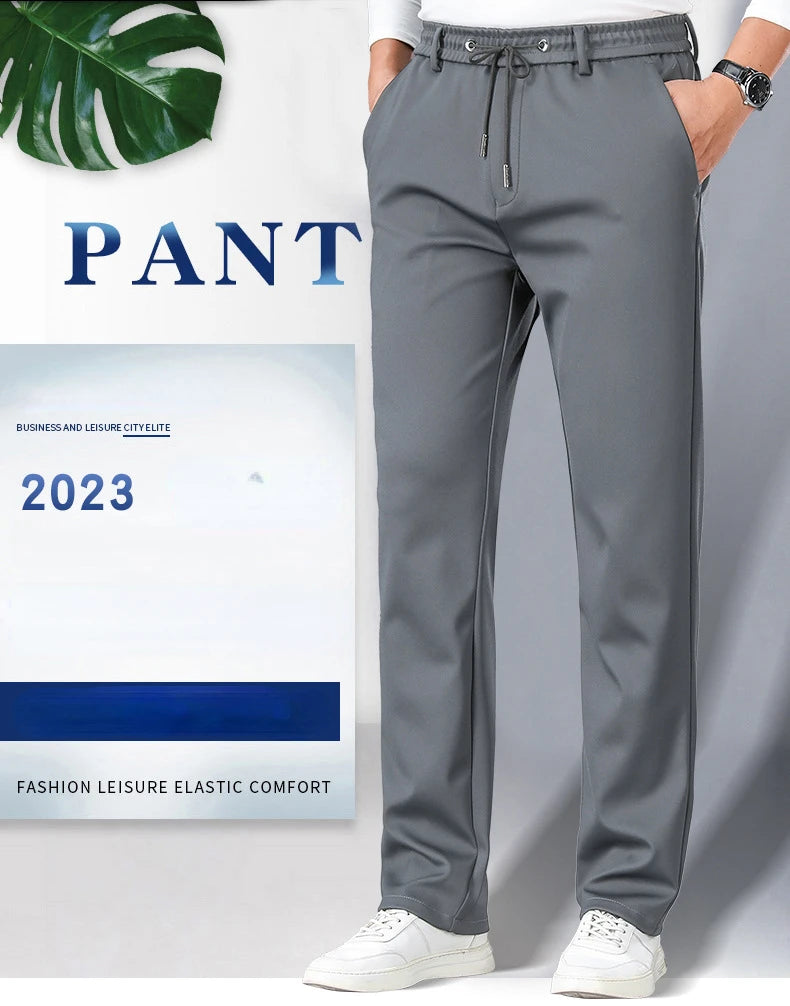 Ice Silk Cool Mens Pants 2024 New Summer Thin Casual Outdoor Quick-drying Sweatpants Male Straight Baggy Casual Men Trousers