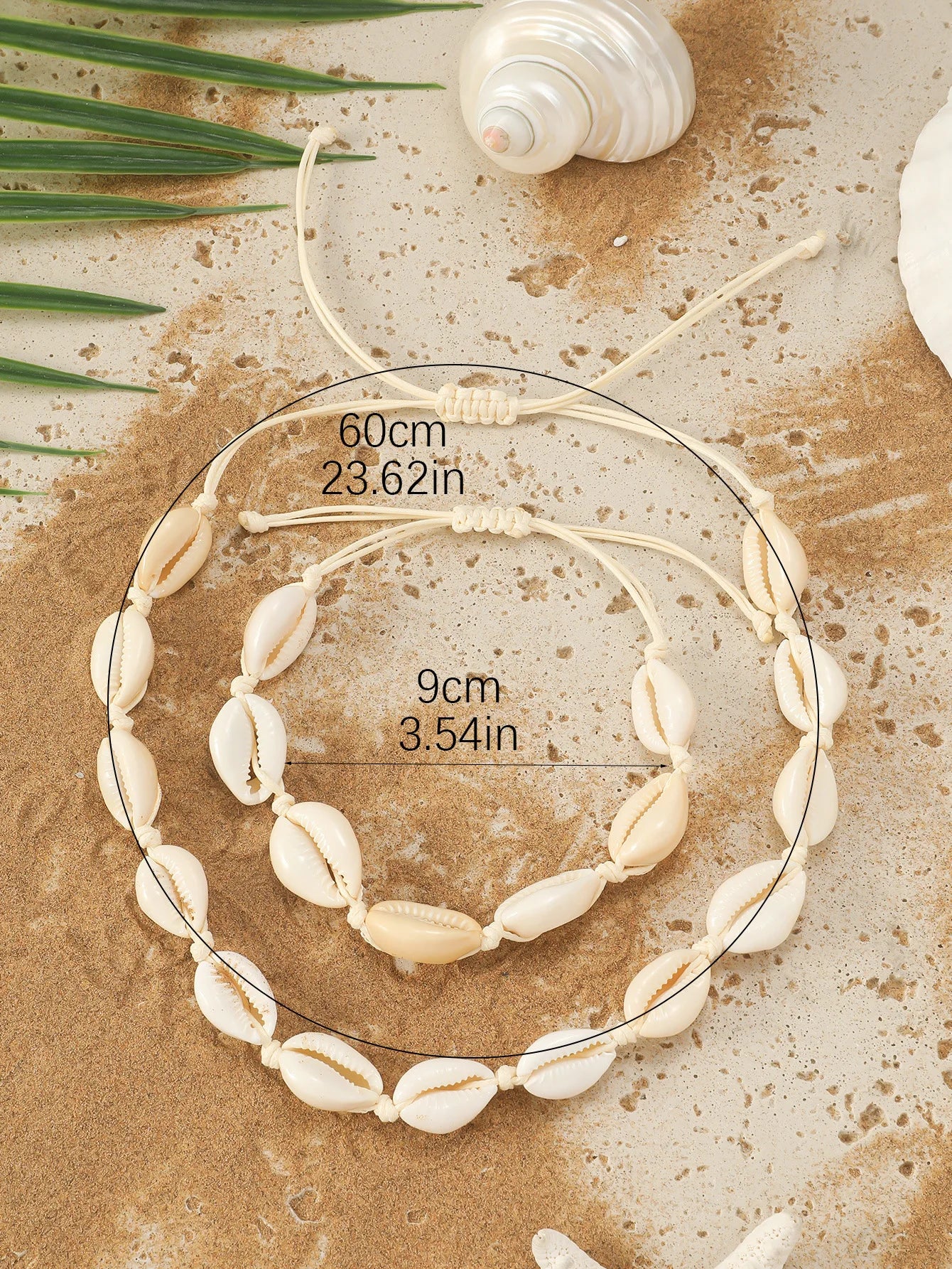 Bohemian Shell & Rope Chain Necklace Set – Hawaiian Ocean Collar Jewellery